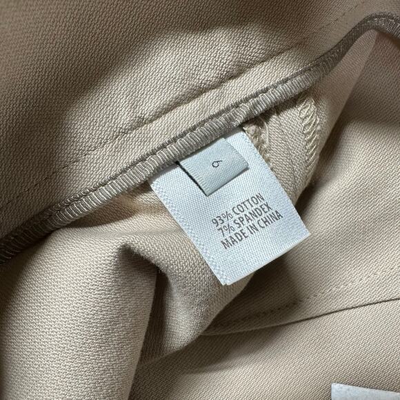 St. John NWT Ankle Zip Stretch Gabardine Pants Beige Size 6 Flat Front Side Zip - Picture 8 of 12